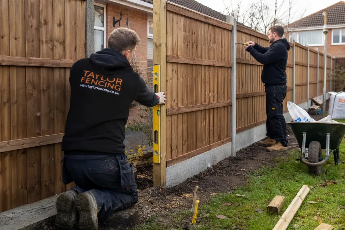 Fence installation work at a Leicester property